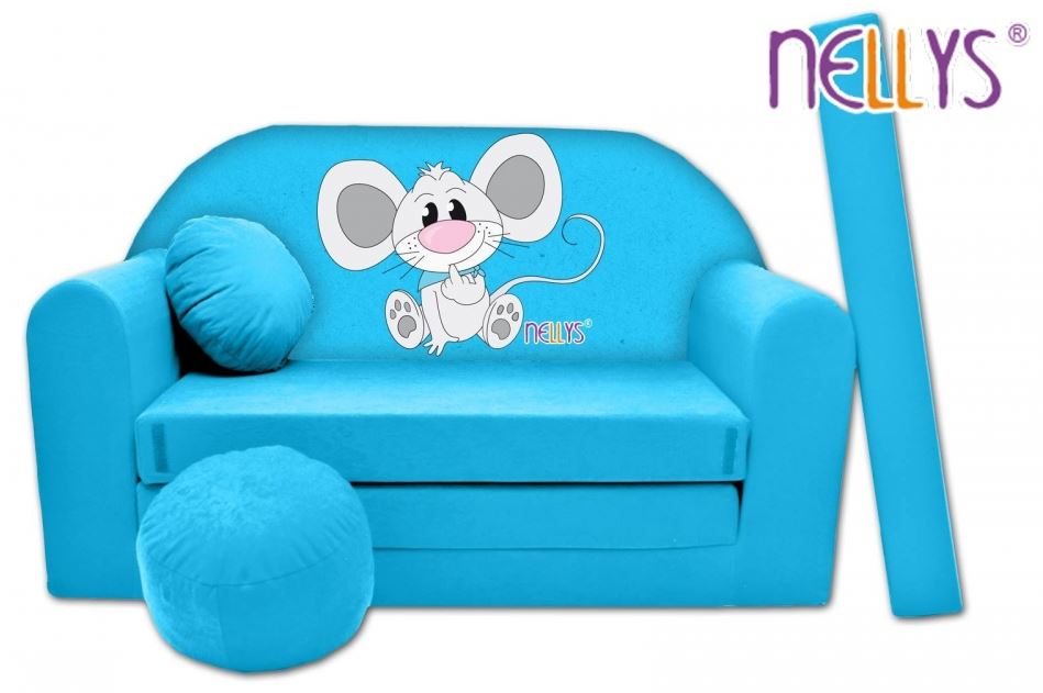 Detský gauč myška modrý