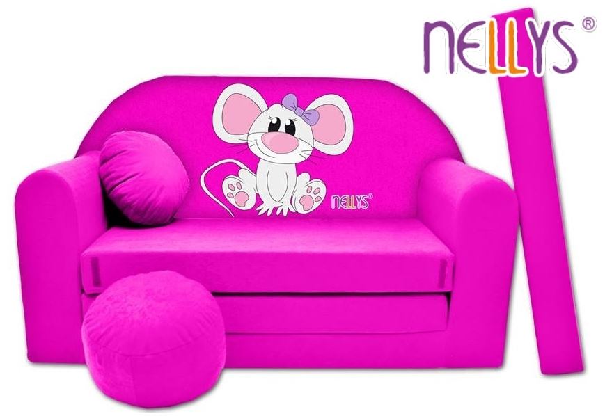 Detský gauč myška ružový