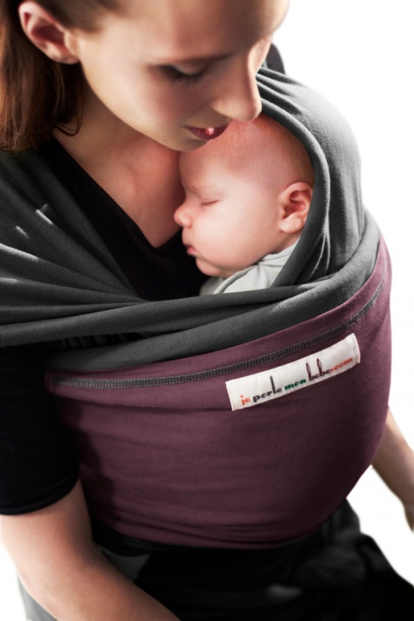 Baby šatka Je Porte Mon Bébé Charcoal grey/Plum