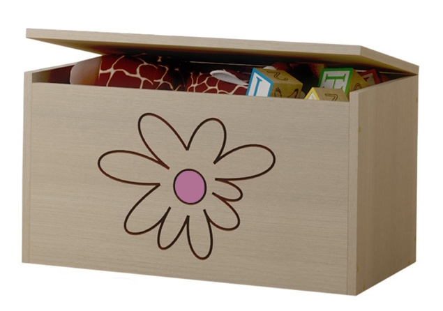 Box truhlica na hračky kvetinka ružová