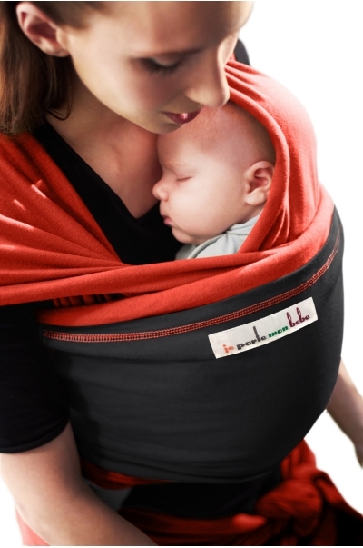 Baby šatka Je Porte Mon Bébé Red couture/Charcoal grey