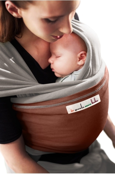 Baby šatka Je Porte Mon Bébé Light grey/Sequoia red