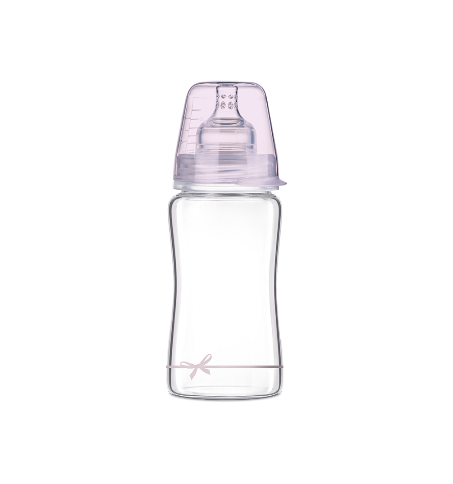 Sklenená fľaša Lovi Diamond Glass 250ml Baby Shower pre dievčatko
