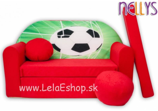 Detský gauč futbalová lopta červený