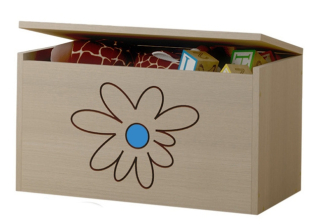 Box truhlica na hračky kvetinka modrá