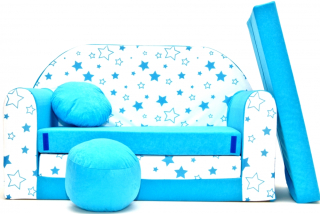Detský gauč hviezdičky modrý