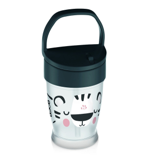 Hrnček so slamkou Lovi JUNIOR 250ml Salt&Pepper