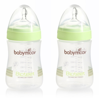 Dojčenské fľaše Bioteet 230ml 2ks zelené Babymoov