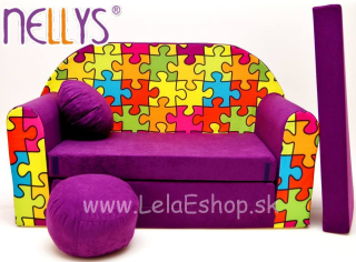 Detský gauč puzzle fialový