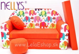 Detský gauč sloník oranžový